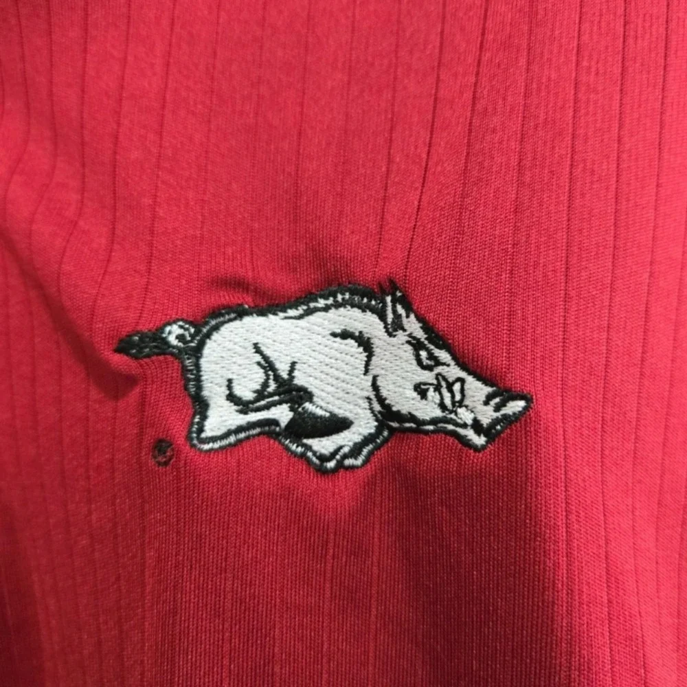 Antigua Arkansas Razorbacks Polo Shirt Men XL Red Embroid NCAA Performance